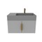 Castello Usa Amazon 30-inch Gray Right Vanity Set with Gray Top and Gold Handles CB-MC-30G-GLD-2056R-GR - alternate 4